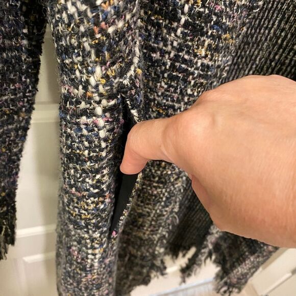 Zara Woman Long Sleeve Tweed Jacket. Multicolor. Medium. Dark Academia. Chic. - Picture 11 of 16